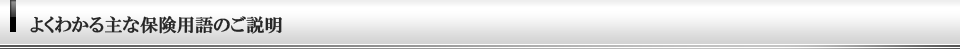 よくわかる主な保険用語のご説明