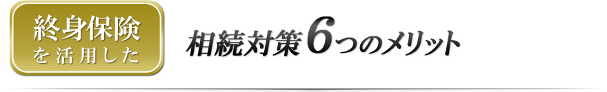 終身保険を活用した 相続対策6つのメリット